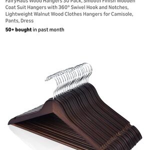 New in Box 30 Pack Slim Walnut Wood Clothes Hangers
